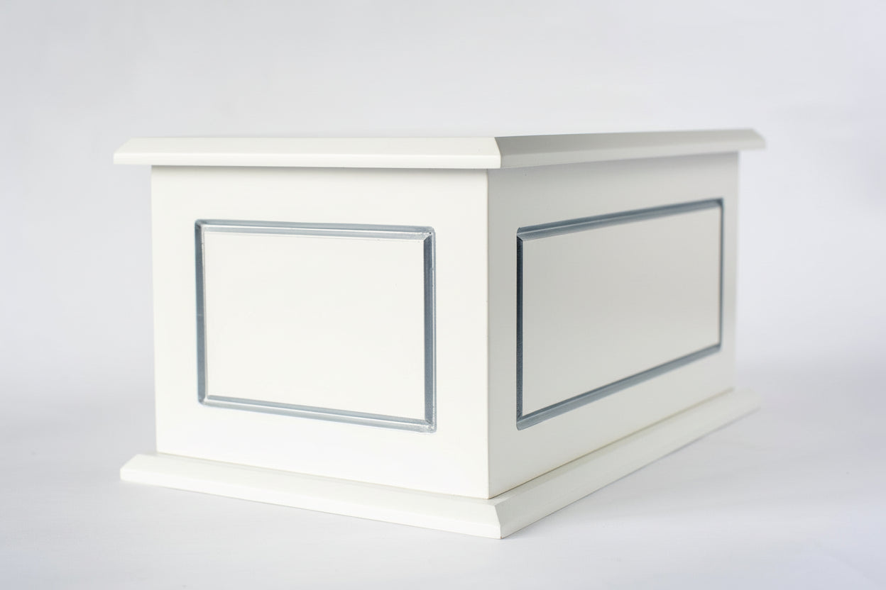 Painted Bevelled - White and Silver